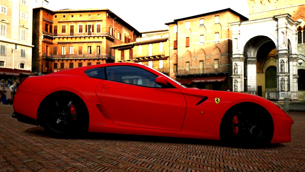 красный автомобиль Ferrari 599 GTB Fiorano без смс
