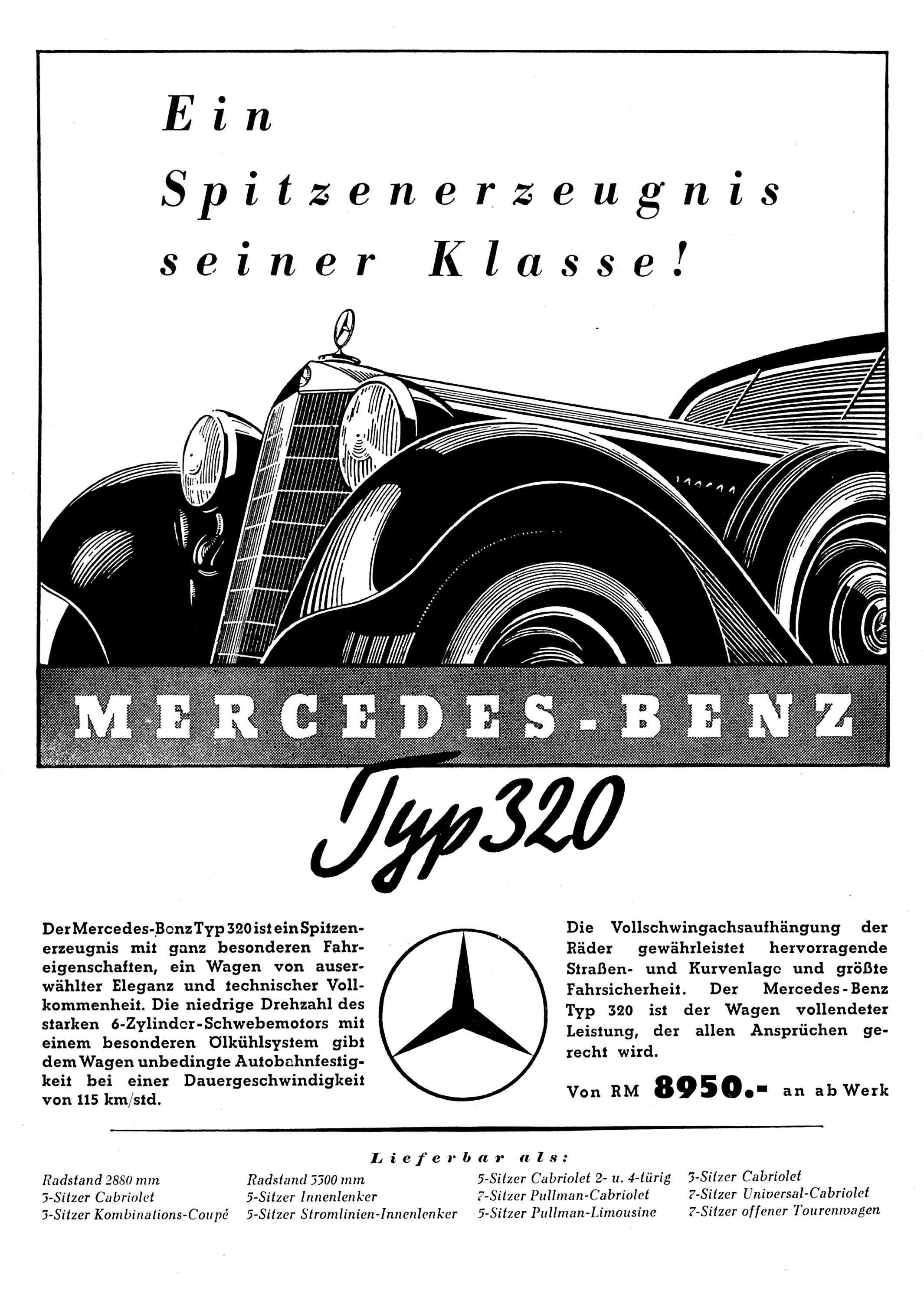 Mercedes Benz Typ 320 N Kombinations-Coupe W142 1937 #6