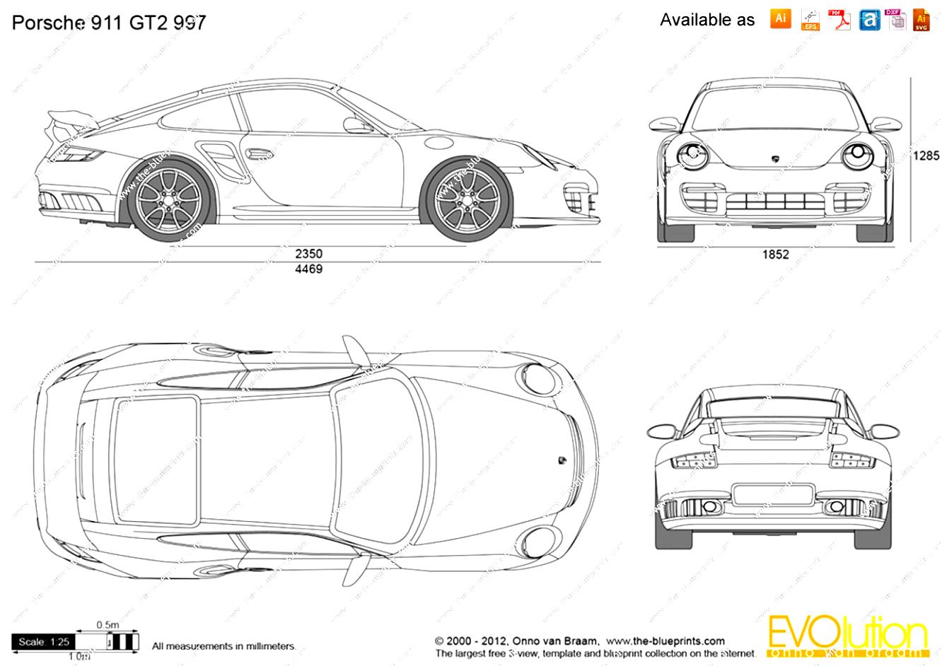 Porsche 911 2021 Blueprints